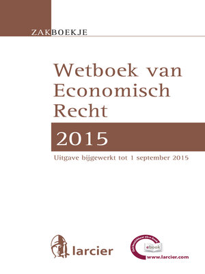 cover image of Wetboek Economisch recht 2015